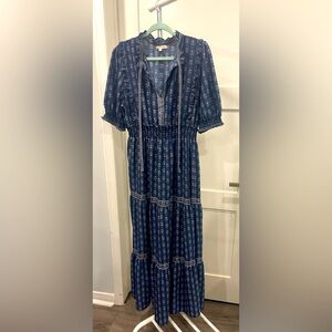 Max Studio navy and white maxi dress